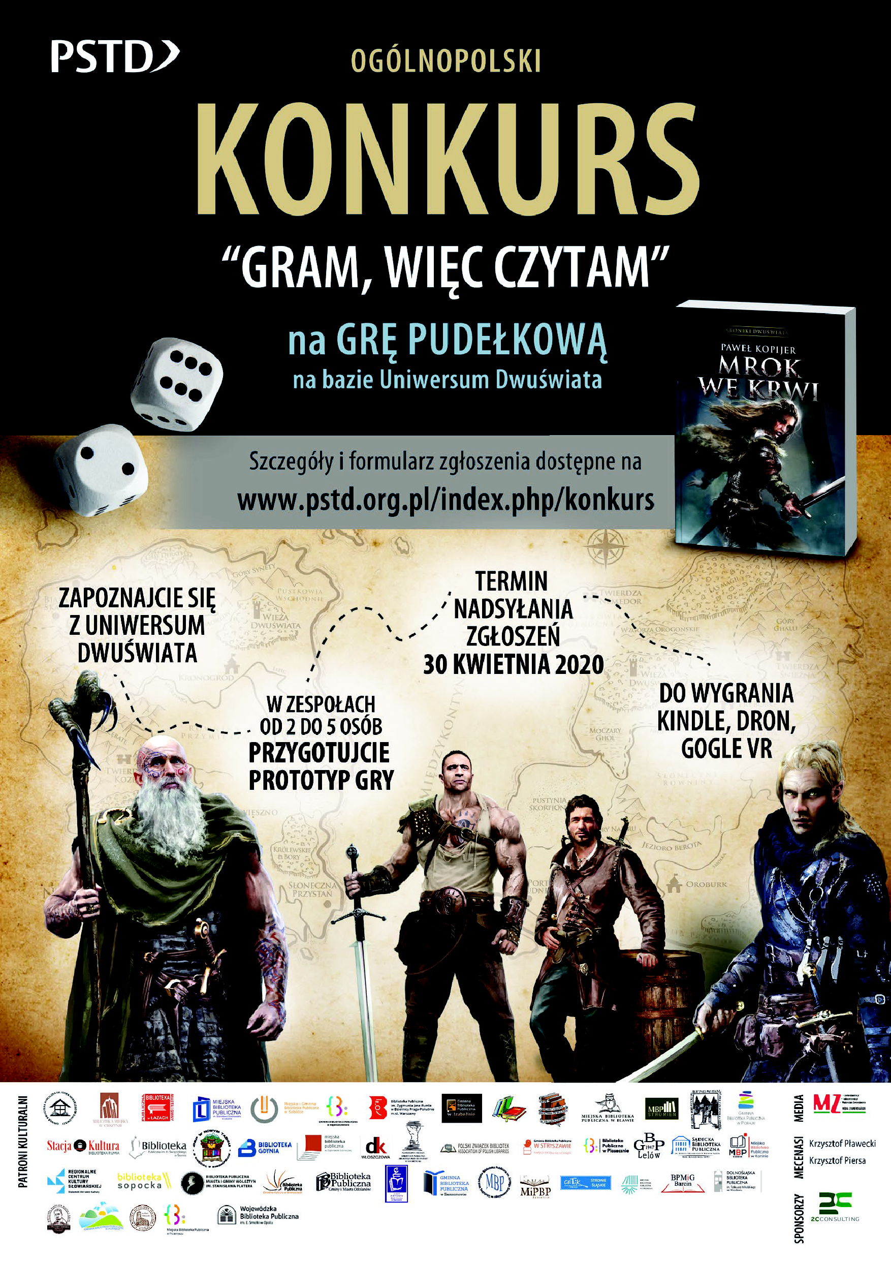 Plakat dotyczący konkursu "Gram, Więc Czytam"