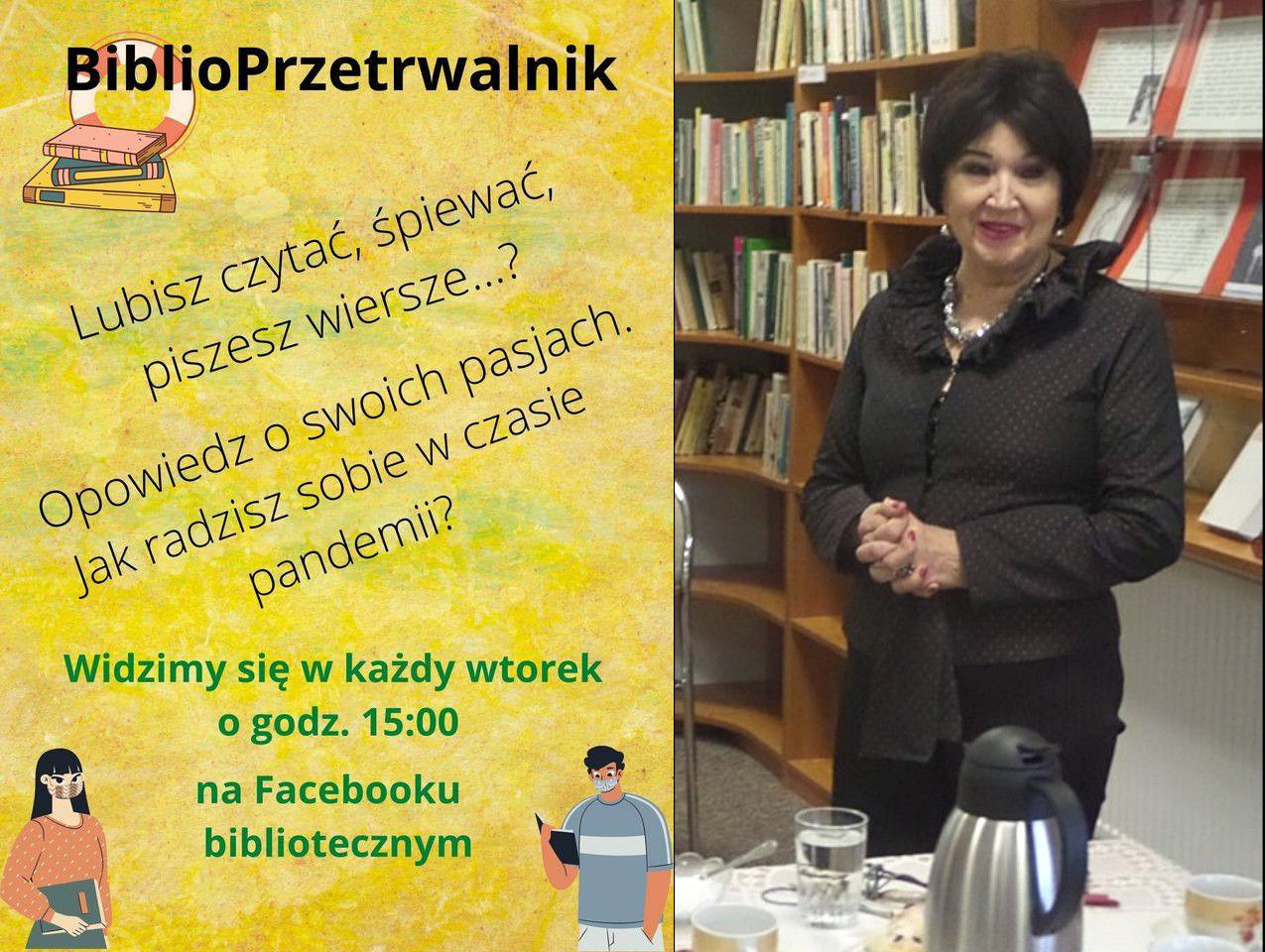 Plakat informujący o spotkaniu na żywo z Barbarą Rybałtowską