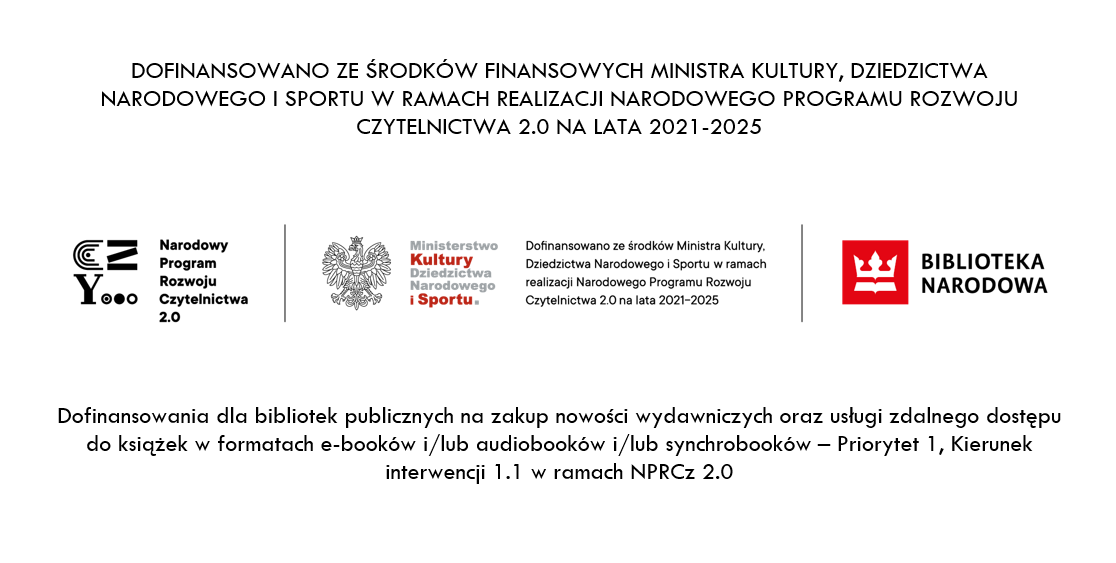 Plakat dotyczący pozyskania dofinansowania na książki.